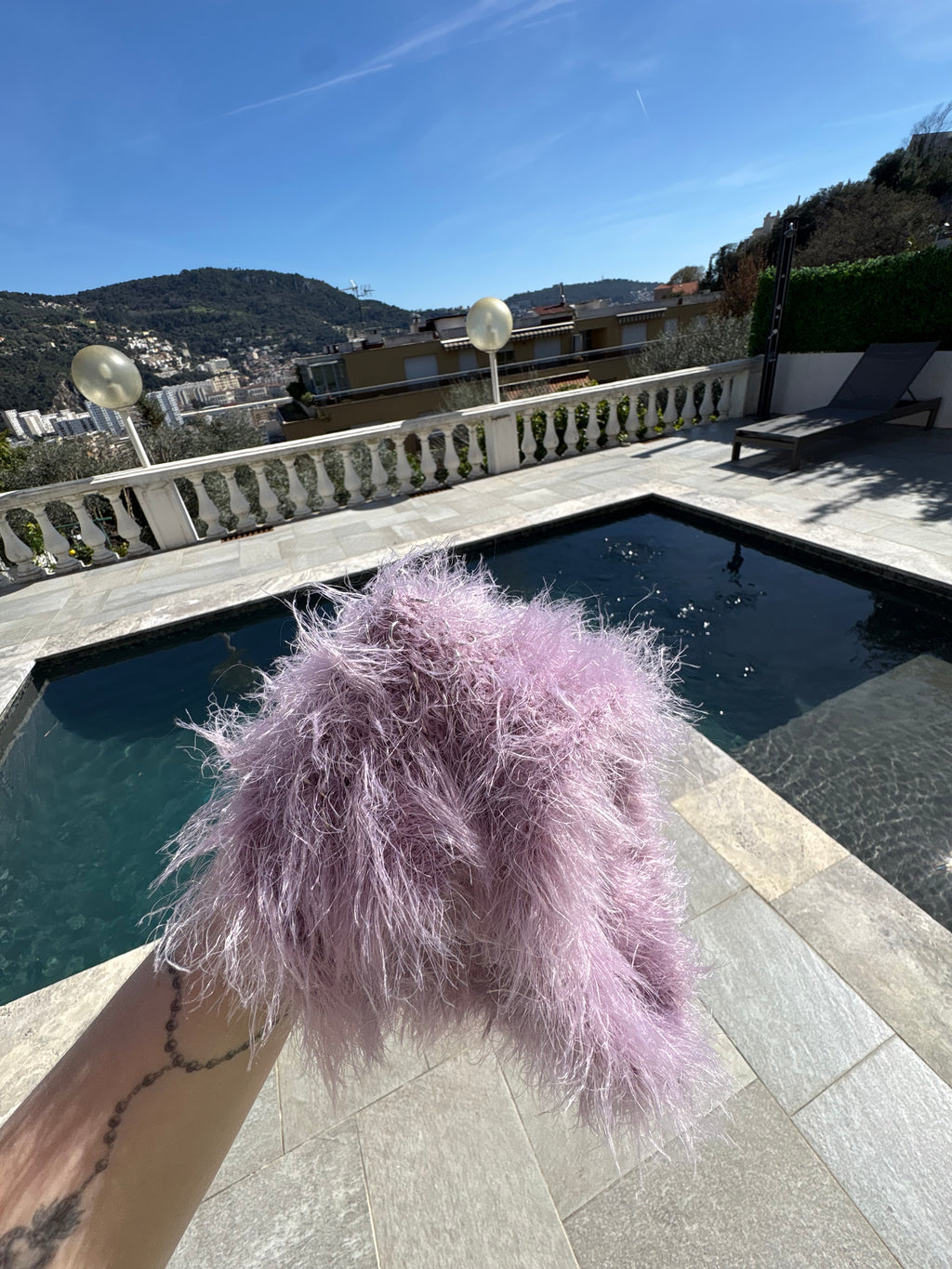 Silver Lilac FLUFFY Headband